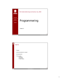 Programmering - Department of Information Technology