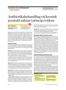 Antibiotikabehandling vid kronisk prostatit saknar i