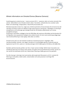 Allmän information om Omvänd Osmos (Reverse