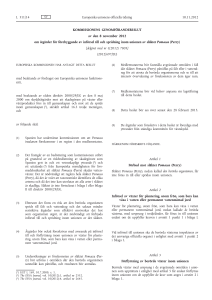 Kommissionens genomförandebeslut av den 8 november 2012 om