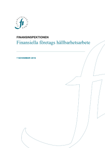 Rapport: Finansiella företags hållbarhetsarbete