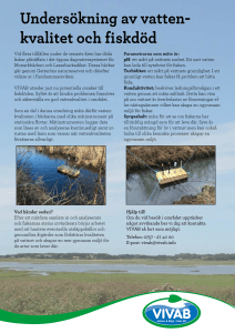 Undersökning av vatten- kvalitet och fiskdöd