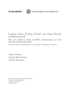 Capital Asset Pricing Model och Fama-French