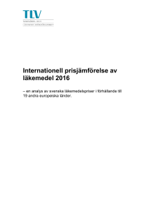 Internationell prisjämförelse av läkemedel 2016 - Tandvårds