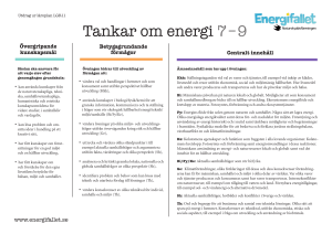 Läroplanskoppling Tankar om energi 7-9
