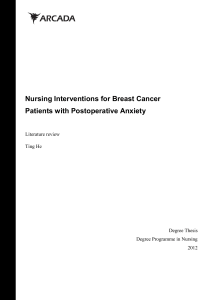 Nursing Interventions for Breast Cancer Patients with
