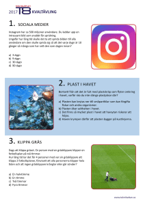 1. sociala medier 2. plast i havet 3. klippa gräs 2017 kvaltävling