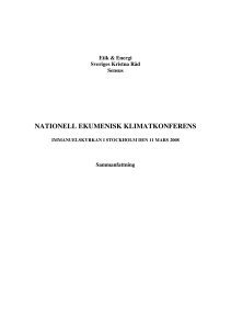 NATIONELL EKUMENISK KLIMATKONFERENS