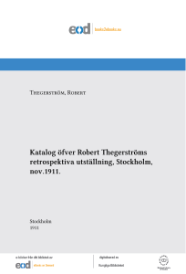 Katalog öfver Robert Thegerströms retrospektiva utställning
