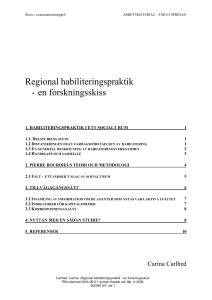 Regional habiliteringspraktik - en forskningsskiss