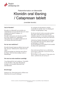 Klonidin/Catapresan tonsilloperation