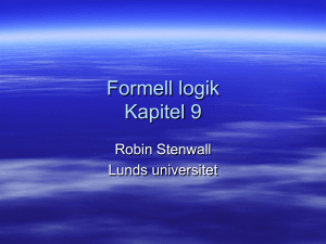 Formell logik Kapitel 9