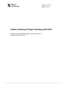 Politisk inriktning för Region Gävleborg 2016-2019