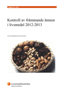Kontroll av främmande ämnen i livsmedel 2012