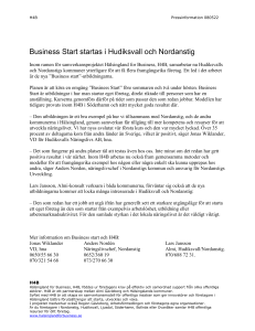 Business Start startas i Hudiksvall och Nordanstig