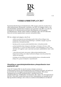 verksamhetsplan 2017 - Psykiatriska Riksföreningen för