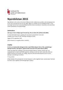 Nyordslistan 2015 - Institutet för språk och folkminnen
