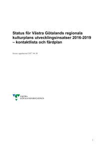 Status för Västra Götalands regionala kulturplans