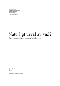 Naturligt urval av vad? - Lund University Publications