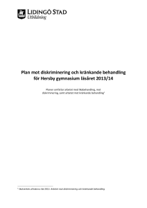 Plan mot diskriminering och kränkande behandling