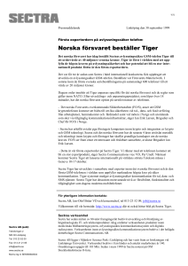 Norska försvaret beställer Tiger