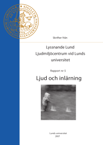 Ljud och inlärning - Lunds universitet
