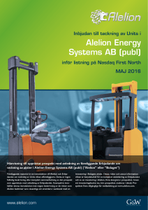 Alelion Energy Systems AB (publ)