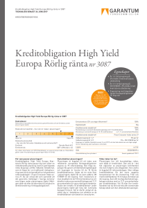 Kreditobligation High Yield Europa Rörlig räntanr 3087