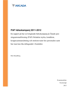 PAF hälsokampanj 2011-2012