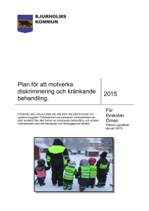 Plan för att motverka diskriminering och kränkande behandling. 2015