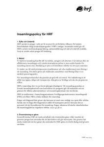 HRFs insamlingspolicy