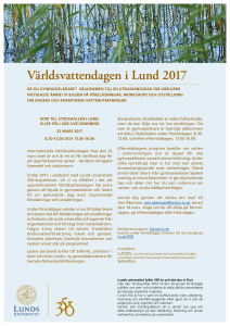 Världsvattendagen i Lund 2017