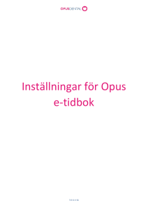 Inställningar för Opus e-tidbok