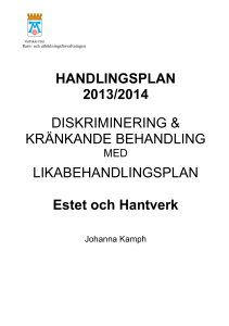 HANDLINGSPLAN 2013/2014 DISKRIMINERING