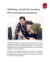 Utbildning i svenska för invandrare (SFI) med