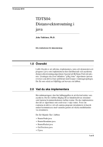 TDTS04: Distansvektorroutning i java