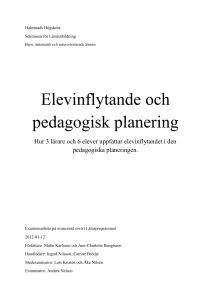 Elevinflytande och pedagogisk planering
