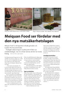 Meiquan Food ser fördelar med den nya matsäkerhetslagen