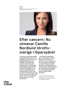 Efter cancern: Nu utmanar Camilla Nordlund Idrotts