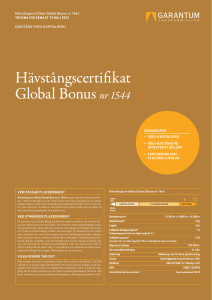 Hävstångscertifikat Global Bonus nr 1544