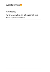 Resepolicy för Svenska kyrkan på nationell nivå