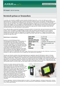 Serstech prisas av branschen