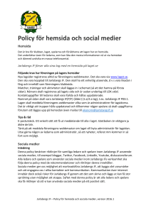 Policy för hemsida och social medier