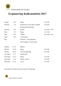Årsplanering Kulkommittén 2017