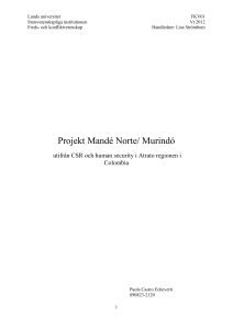 Projekt Mandé Norte/ Murindó - Lund University Publications