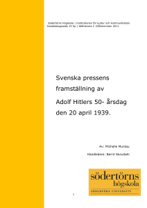 Svenska pressens framställning av Adolf Hitlers 50