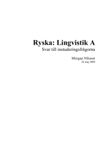 Ryska: Lingvistik A