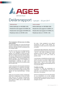 AGES Delårsrapport 1 januari - 30 juni 2017