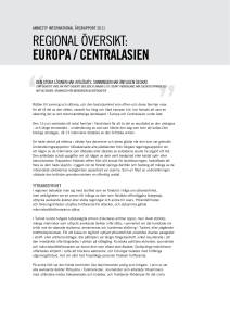 Regional öveRsikt: EUROPA / CENTRALASlEN