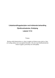 Likabehandlingsplan/plan mot kränkande behandling